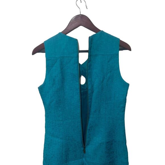 Laundry by Shelli Segal Embellished Collar Teal Sleeveless Mini Dress Size 4 - Picture 10 of 14